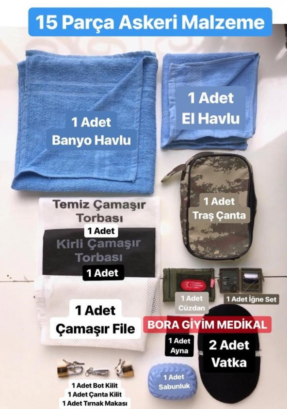 Asker Malzeme Seti Acemi Ve BedelliAsker İhtiyaçları 15 Parça ürün görseli 1