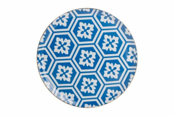 Porland Morocco Desen2 Mavi Düz Tabak 28 cm 04A+P018765 ürün görseli 1