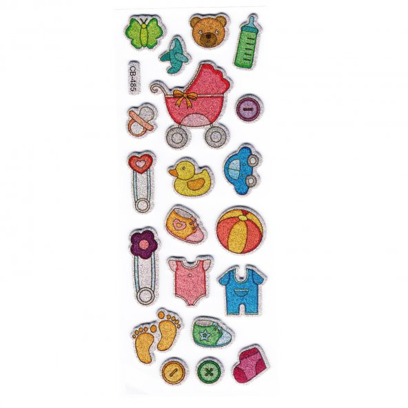 Sticker Kabartmalı Stiker Defter, Planlayıcı Sevimli Bebek ikonları(cb485) 16x7 cm ürün görseli 1