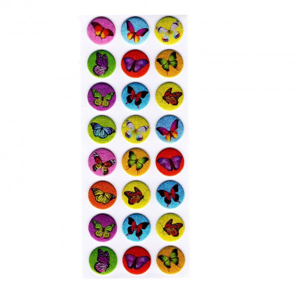 Sticker Kabartmalı Stiker Defter, Planlayıcı Kelebek yuvarlak (cb416) 16x7 cm ürün görseli 1