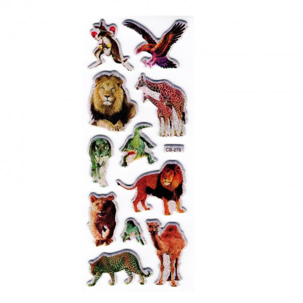 Sticker Kabartmalı Stiker Defter, Planlayıcı Etiket Orman Hayvanları(cb278) 16x7 cm ürün görseli 1
