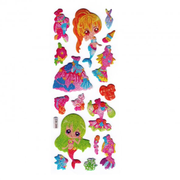 Sticker Kabartmalı Stiker Defter, Planlayıcı Etiket Denizkızı (cb388) 16x7 cm ürün görseli 1