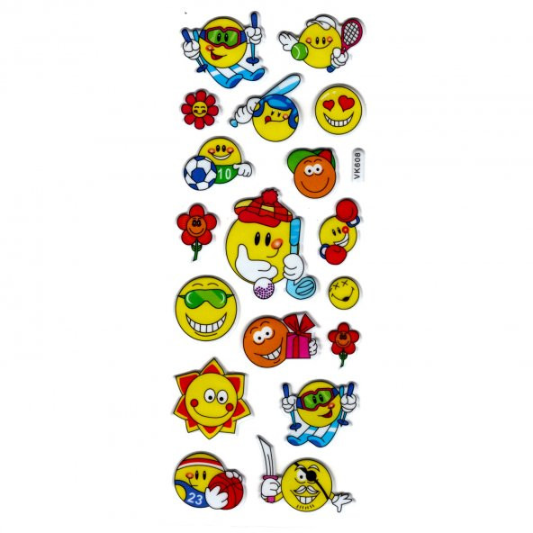 Sticker Kabartmalı Stiker Defter, Planlayıcı Komik emoji (vk608) 16x7 cm ürün görseli 1