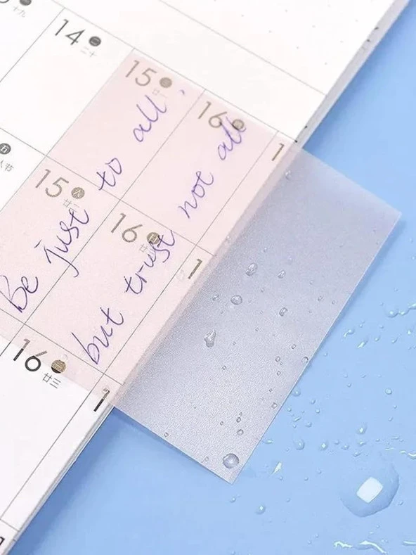 Şeffaf posit yapışkanlı not kağıdı pos it - Pembe - Resim 4