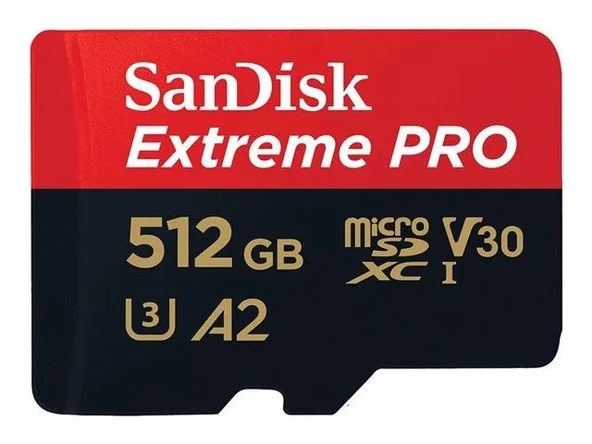 SANDISK 512GB Extreme Pro SDXC UHS-I A2 200MB/s MicroSD Card SDSQXCD-512G-GN6MA ürün görseli 1