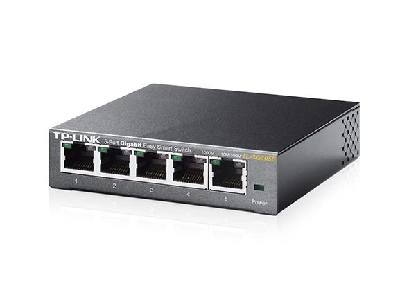 TP-LINK TL-SG105E 5PORT 10/100/1000 YÖNETİLEBİLİR SWITCH ürün görseli 1