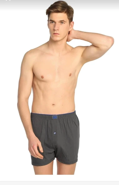 TUTKU 0117 ERKEK PENYE DÜZ BOXER TEKLİ  FÜME 3XL ürün görseli 1