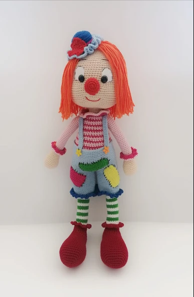 Şirin Palyaço Amigurumi Organik Oyuncak ürün görseli 1