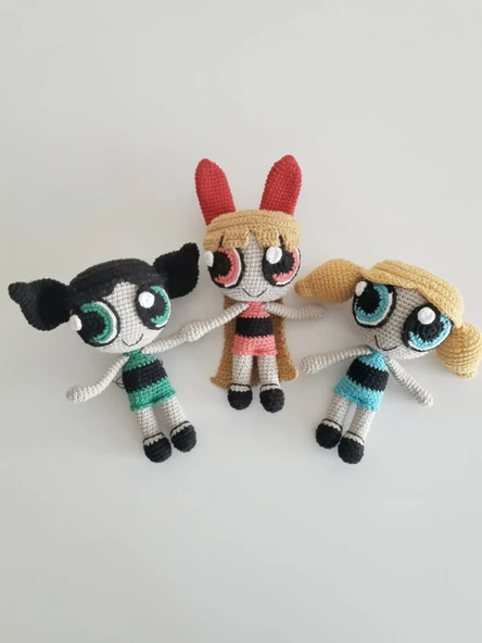 Powerpuff Girls Amigurumi Organik Oyuncak ürün görseli 1