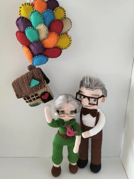 Carl ve Ellie Amigurumi Organik Oyuncak ürün görseli 1
