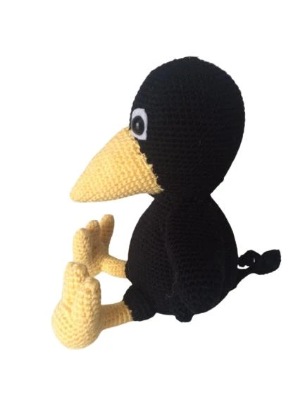 Sevimli Karga Amigurumi Organik Oyuncak - Resim 3