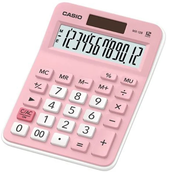 Casio Hesap Makinesi Masaüstü 12 Hane Pembe MX-12B-PK ürün görseli 1