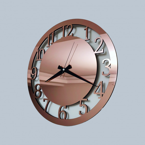 Dekoratif Rosegold Aynalı Duvar Saati ürün görseli 1