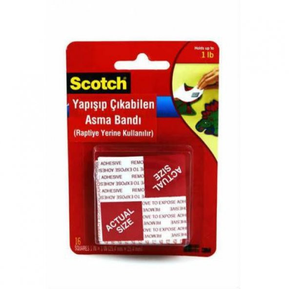 3M SCOTCH 108 ÇİFT TARAFLI YAPIŞIP ÇIKABİLEN ASMA BANDI 25,4MM ürün görseli 1