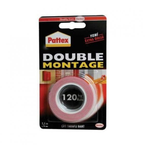 PATTEX DUBLE MONTAGE ÇİFT TARAFLI BANT 19MMX1,50M ÜCRETSİZ KARGO ürün görseli 1
