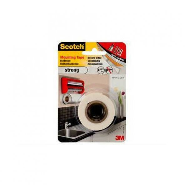 3M SCOTCH 4001 GÜÇLÜ ÇİFT TARAFLI MONTAJ BANDI 19MM X 1,5M ürün görseli 1