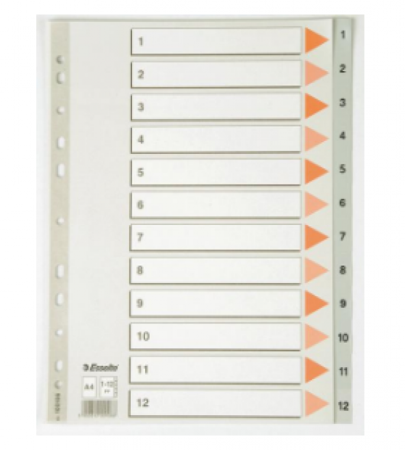 ESSELTE SEPARATÖR A4 1-12 RAKAM SLT-100106 ürün görseli 1