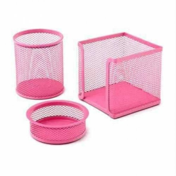 3 LÜ METAL KALEMLİK SETİ PERFORE PEMBE ÜCRETSİZ KARGO ürün görseli 1
