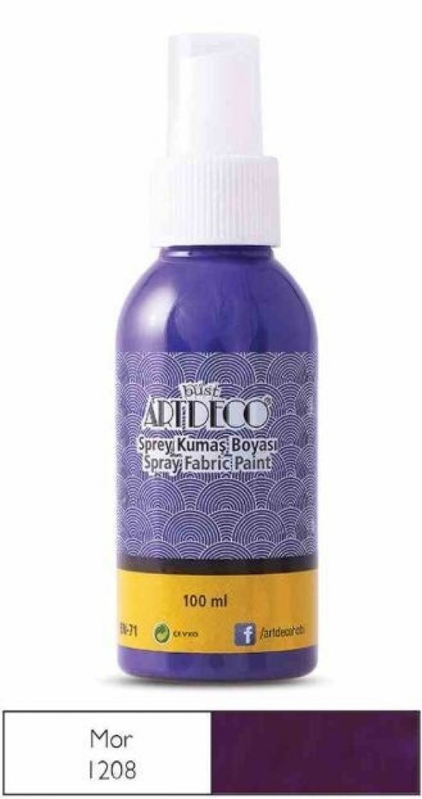 ARTDECO SPREY KUMAŞ BOYASI MOR 1208 100 ML ÜCRETSİZ KARGO ürün görseli 1