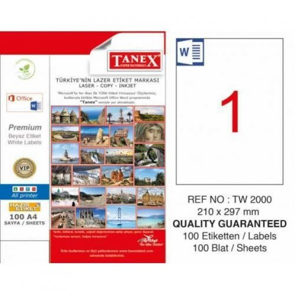 TANEX TW-2000 LASER ETİKET A4 ürün görseli 1