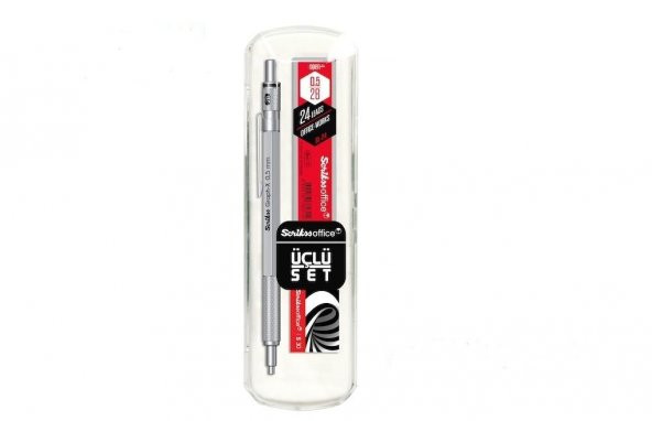 SCRIKSS GRAPH-X VERSATİL KALEM 3LÜ SET 0.5MM KURŞUN GRİ ürün görseli 1