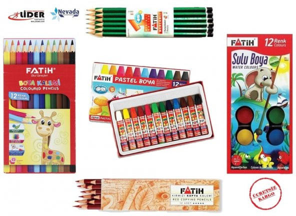 FATİH KURU SULU PASTEL 12 RENK 5 PARÇA BOYA SETİ ürün görseli 1