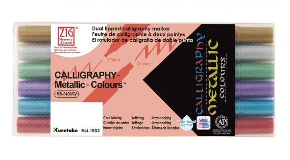 ZIG KALİGRAFİ KALEMİ METALİK MS-8400/6V 6 LI ÜCRETSİZ KARGO ürün görseli 1