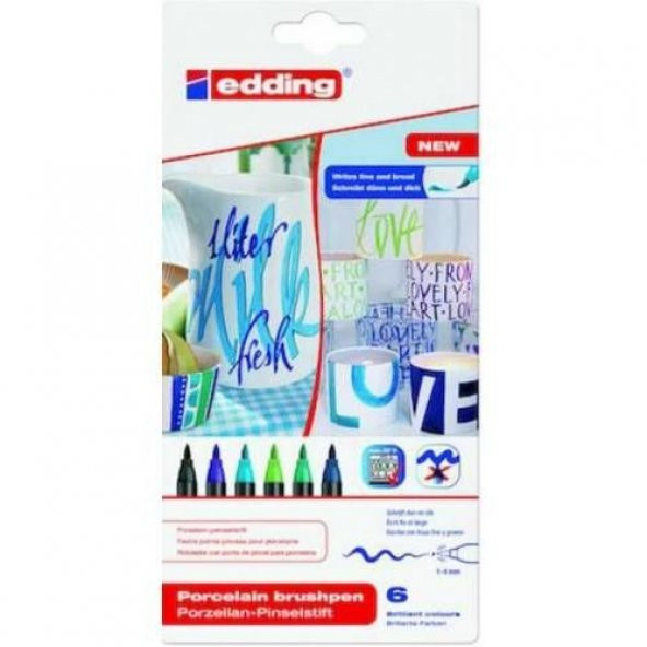 Edding 4200 Porselen Kalemi Soğuk Renkler (6 lı Paket) ürün görseli 1
