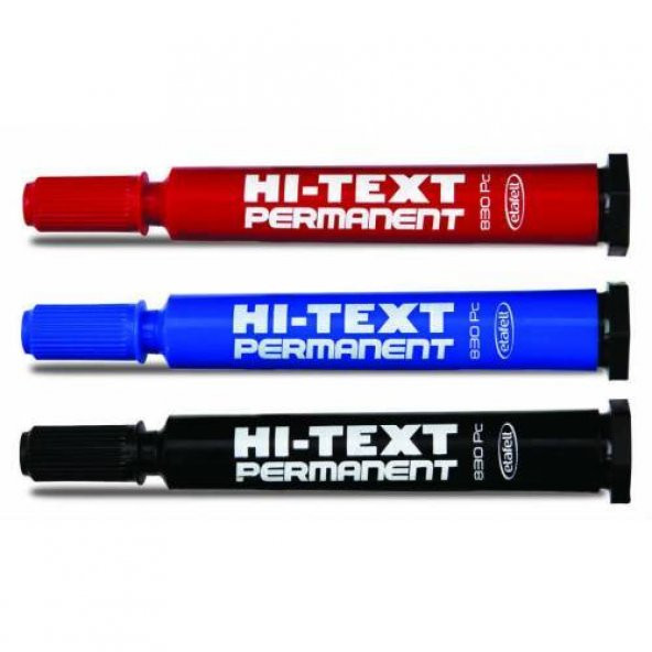 HI-TEXT 830 PC KESİK UÇLU PERMANENT MARKER KOLİ KALEMİ 3 RENK ürün görseli 1