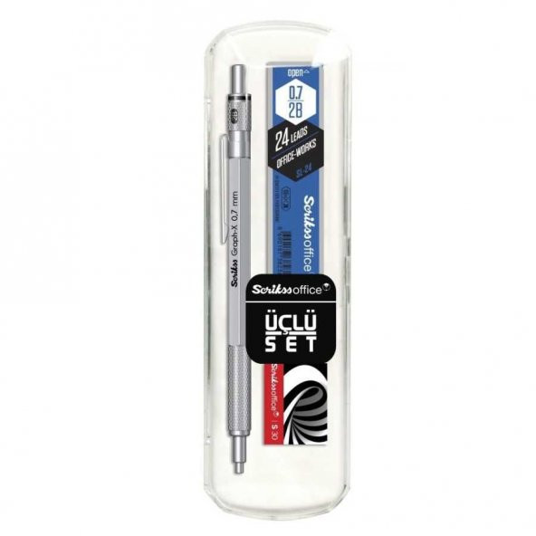 SCRIKSS GRAPH-X VERSATİL KALEM 3LÜ SET 0.7MM SATEN GRİ ürün görseli 1