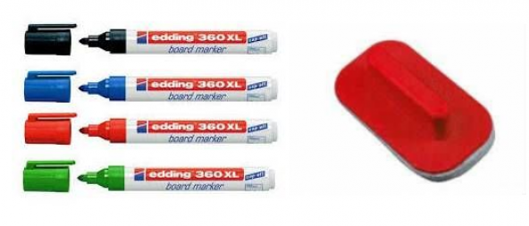 Edding Tahta Kalemi 360 XL 4 Renk + Tahta Silgisi ürün görseli 1