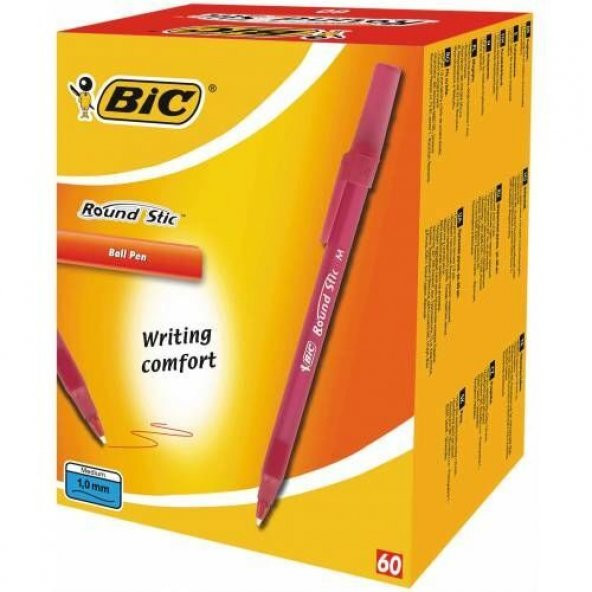 Bic Round Stic Tükenmez Kalem Kırmızı 60lı Paket Ücretsiz Kargo ürün görseli 1