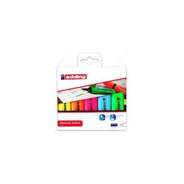 EDDİNG 344 High-lighter Keçeli Uç Fosforlu Kalem Seti 5 Lİ ürün görseli 1