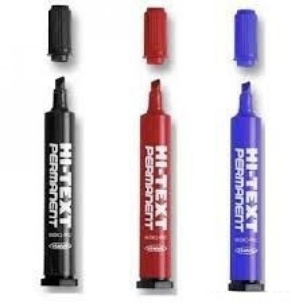 HI-TEXT PERMANENT MARKER KALEM 830PB, YUVARLAK UÇLU KOLİ KALEMİ 3 RENK ürün görseli 1
