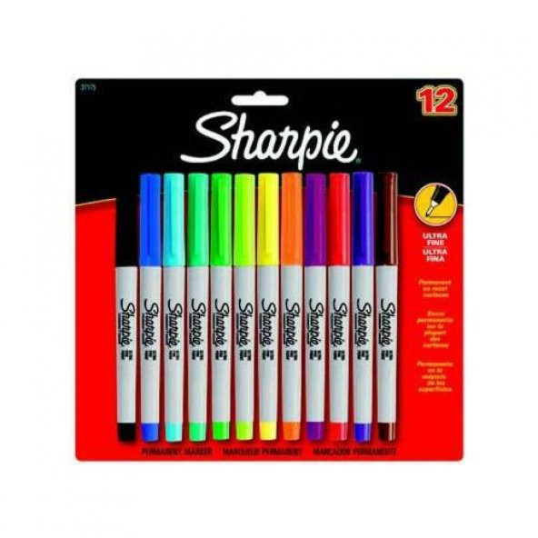 Sharpie Ultra Fine Permanent Markör Karışık Renk 12li S0941891 ürün görseli 1