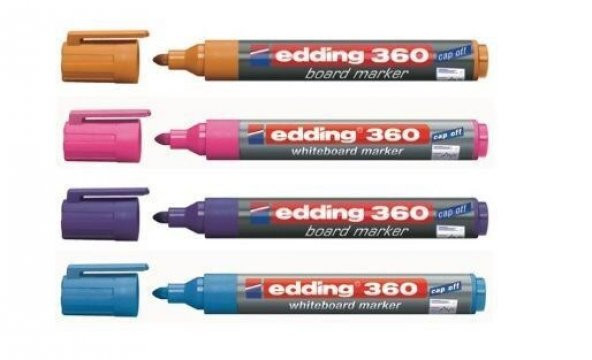 EDDİNG 360 SİLİNEBİLİR BEYAZ TAHTA KALEMİ BOARD MARKER 4ADET KAHVERENGİ ürün görseli 1