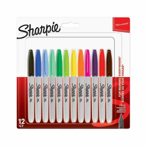 Sharpie Fine Permanent Markör 12li Karışık Ücretsiz Kargo ürün görseli 1