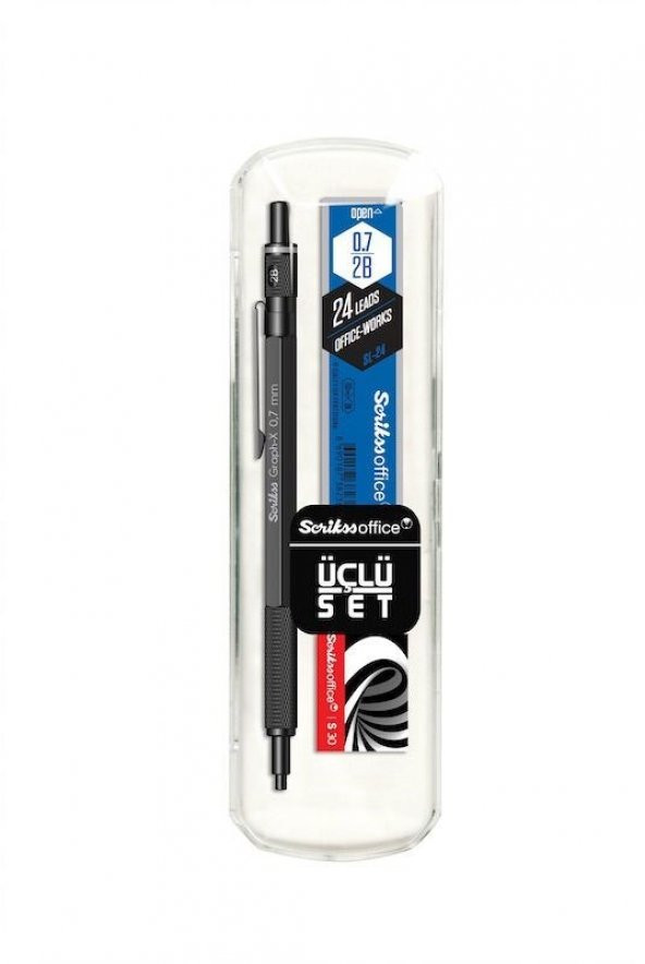 SCRIKSS GRAPH-X VERSATİL KALEM 3LÜ SET 0.7MM MAT SİYAH ürün görseli 1