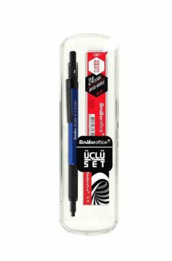 SCRIKSS GRAPH-X VERSATİL KALEM 3LÜ SET 0.5MM MAVİ ÜCRETSİZ KARGO ürün görseli 1