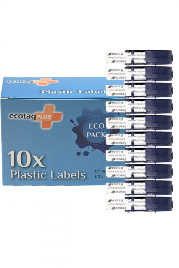 ECOTAGPLUS Dymo Letratag Muadili Thermal Plastik Şerit Etiket Sarı 10lu ürün görseli 1