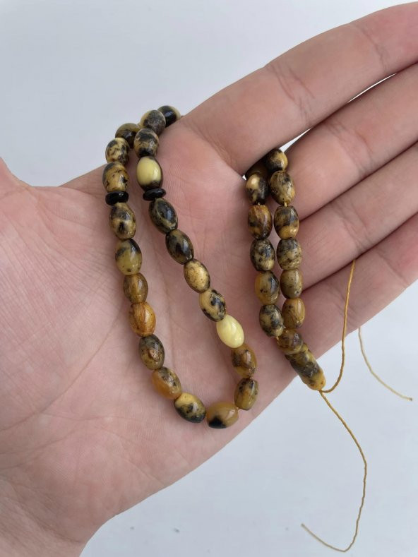 Doğal Kaya Damla Kehribar Tesbih 45lik 9,1x6,6mm 11,20 Gram ürün görseli 1