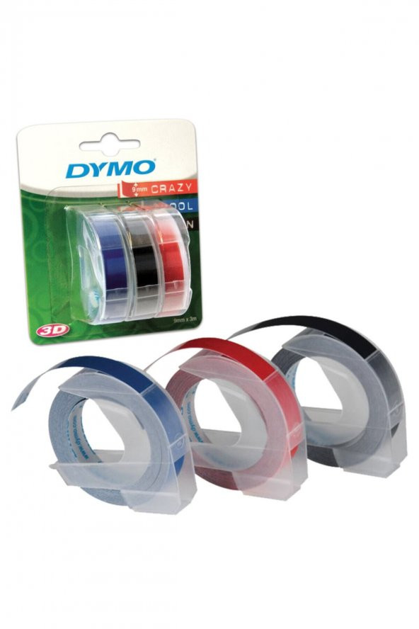 3d Kabartma Şerit 3lü Pkt. Siyah/kırmızı/mavi ürün görseli 1