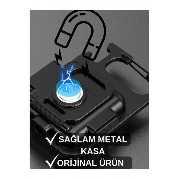 3 Adet Led Anahtarlıklı Metal KasaEl Feneri Usbli Şarj Edilebilir Cep  Cob 800Mah FW-14 A11 3 ADETT ürün görseli 1
