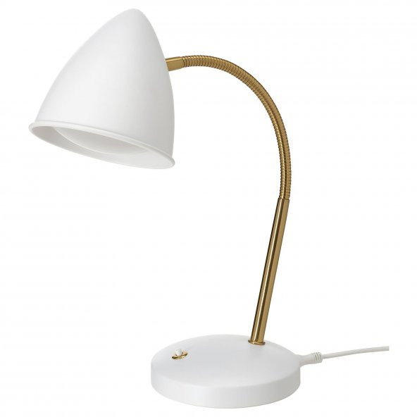LED'li Çalışma-Okuma Lambası MeridyenDukkan Beyaz-Gold Rengi Masa Lambası ürün görseli 1