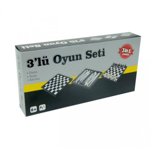 3lü Oyun Seti (Dama, Tavla, Satranç) ürün görseli 1