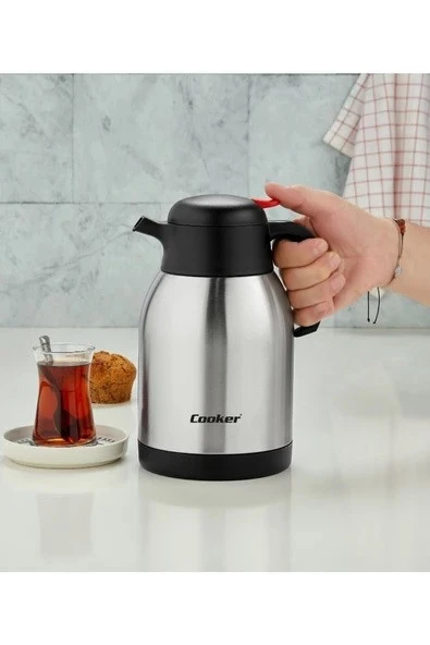 2 Litre Çift Kat Paslanmaz Çelik Termos Ckr2005 ( Piknik Kamp Outdoor Ofis Otel Kafe Okul ) - Resim 2