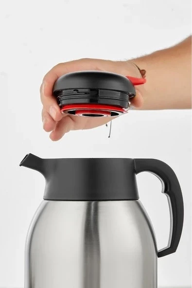 2 Litre Çift Kat Paslanmaz Çelik Termos Ckr2005 ( Piknik Kamp Outdoor Ofis Otel Kafe Okul ) - Resim 4