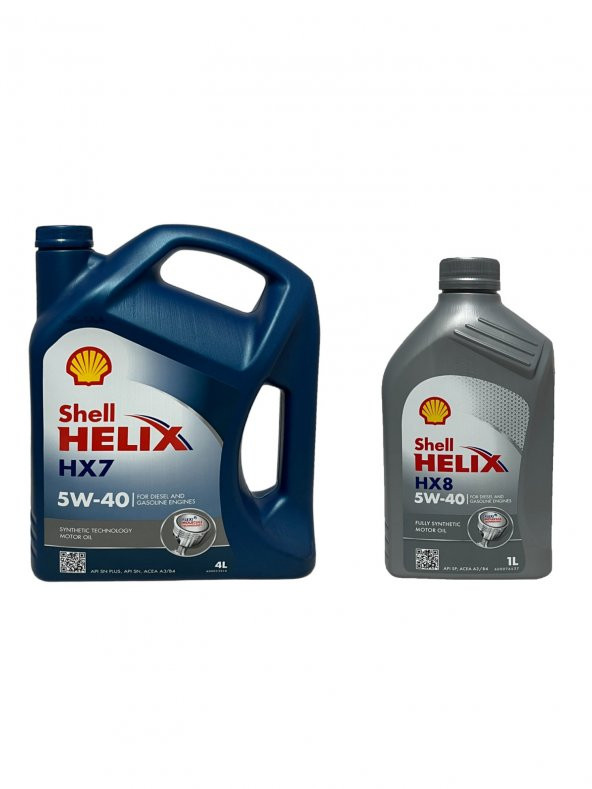 Shell Helix HX7-HX8 5W-40 Sentetik Motor Yağı 4+1 Litre ürün görseli 1