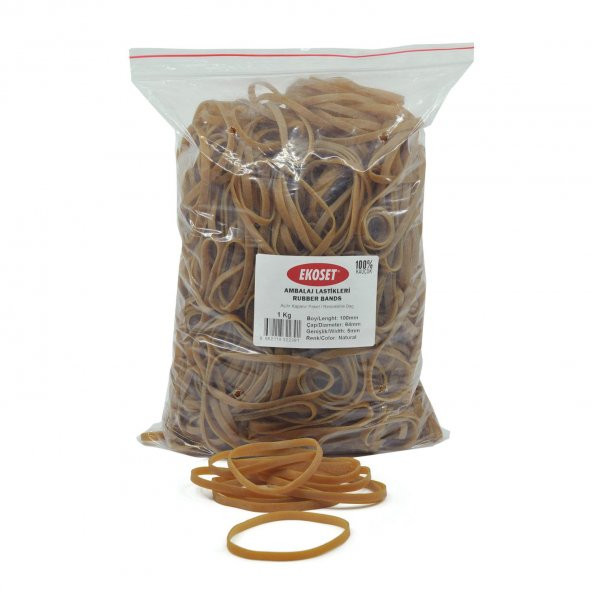 Ekoset 100x5mm Geniş Kauçuk Paket Ambalaj Lastiği 1Kg ürün görseli 1