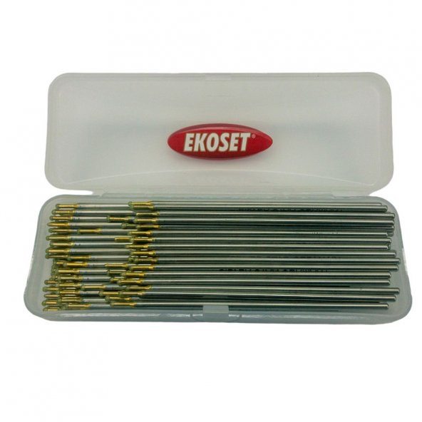Ekoset Gümüş Metal Deri Kalemi 100lü Paket ürün görseli 1